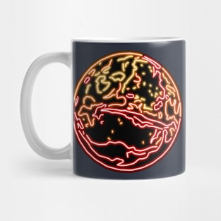 Electric Solar System Neon Mars Top Left Mug